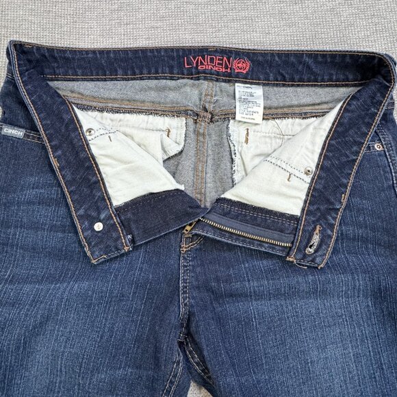 Cinch Lynden Womens Size 32/12R Blue Flared Jeans High Rise Dark Wash Cowgirl - Picture 6 of 15
